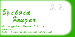 szilvia hauzer business card